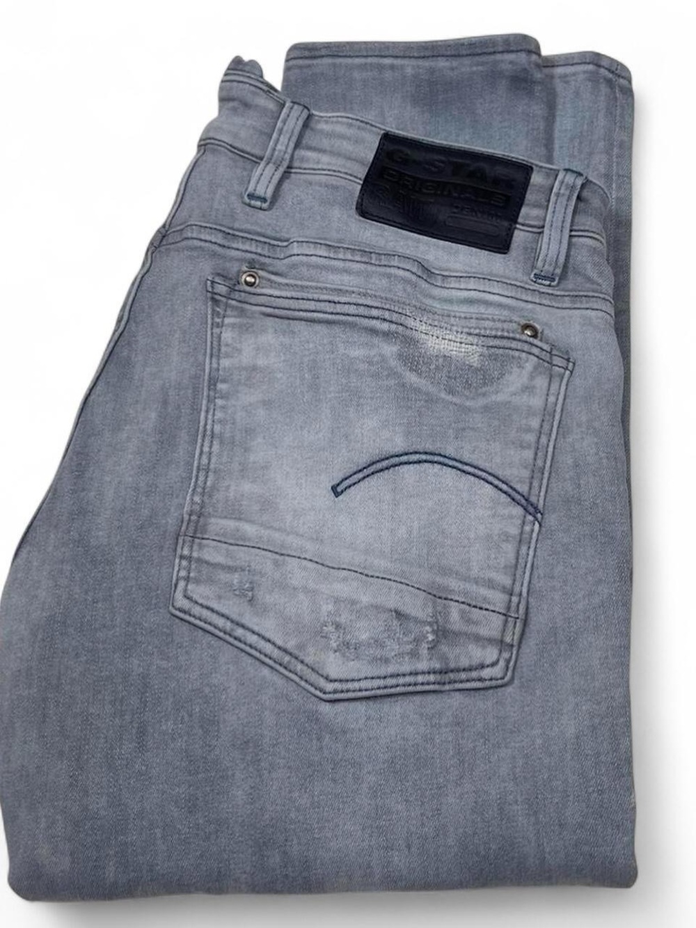 G-Star Raw Lancet Skinny Distressed Grey Jeans Men’s Size W32 L32 Ripped Repair